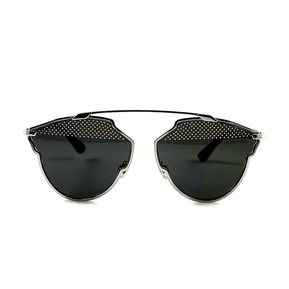 Christian Dior "So Real Brow Bar" Silver Studded Frame Amazing Sunglasses - Picture 1 of 16